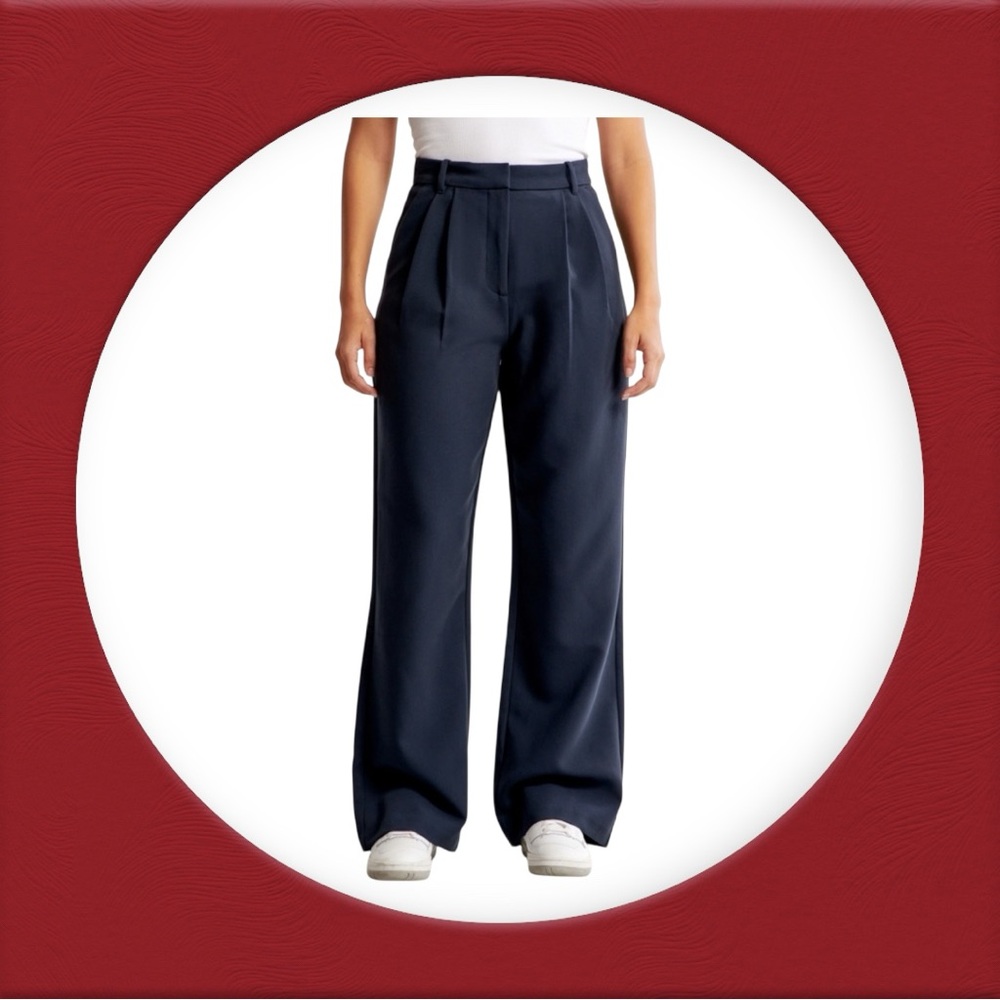 Abercrombie & Fitch Navy Taylored Wide Leg Pant